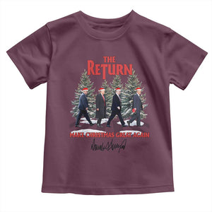 Christmas Trump 2024 Toddler T Shirt The Return Make Christmas Great Again TS02 Maroon Print Your Wear