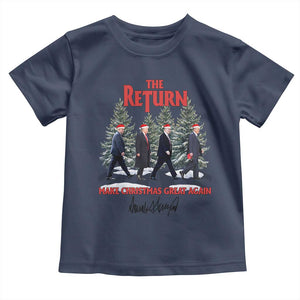 Christmas Trump 2024 Toddler T Shirt The Return Make Christmas Great Again TS02 Navy Print Your Wear