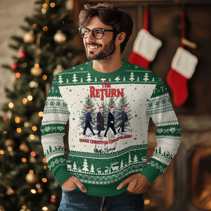 Xmas Trump 2024 Ugly Christmas Sweater The Return Make Christmas Great Again TS02 Green Print Your Wear