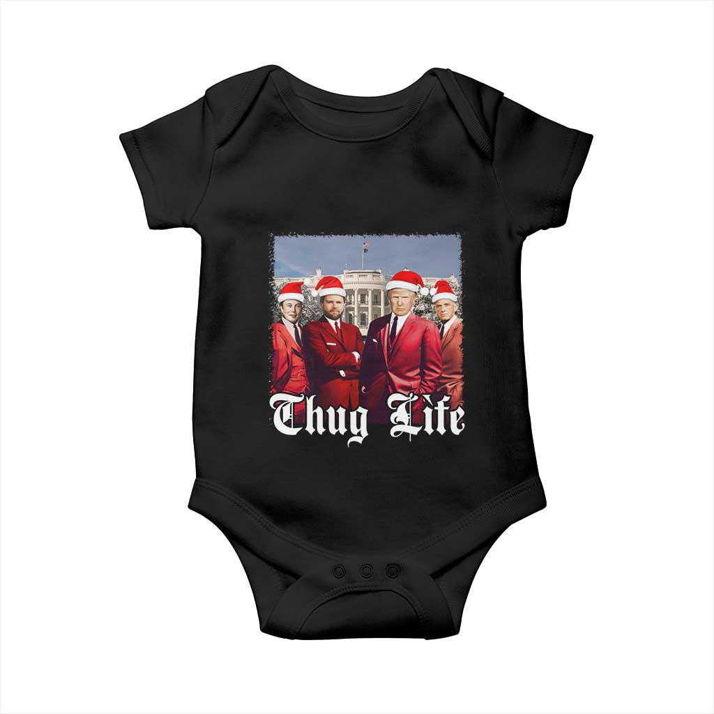 Christmas Trump Baby Onesie Thug Life Trump Vance RFK Elon TS02 Black Print Your Wear