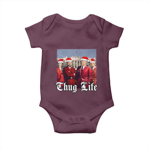 Christmas Trump Baby Onesie Thug Life Trump Vance RFK Elon TS02 Maroon Print Your Wear