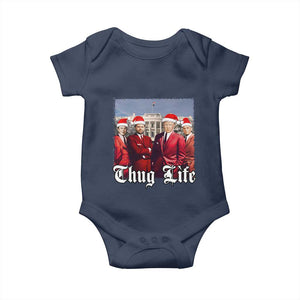 Christmas Trump Baby Onesie Thug Life Trump Vance RFK Elon TS02 Navy Print Your Wear