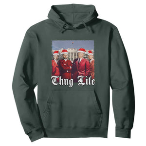 Christmas Trump Hoodie Thug Life Trump Vance RFK Elon TS02 Dark Forest Green Print Your Wear