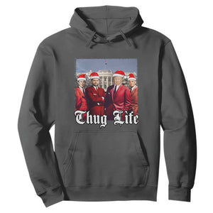 Christmas Trump Hoodie Thug Life Trump Vance RFK Elon TS02 Dark Heather Print Your Wear