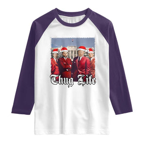 Christmas Trump Raglan Shirt Thug Life Trump Vance RFK Elon TS02 White Purple Print Your Wear