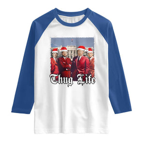 Christmas Trump Raglan Shirt Thug Life Trump Vance RFK Elon TS02 White Royal Print Your Wear