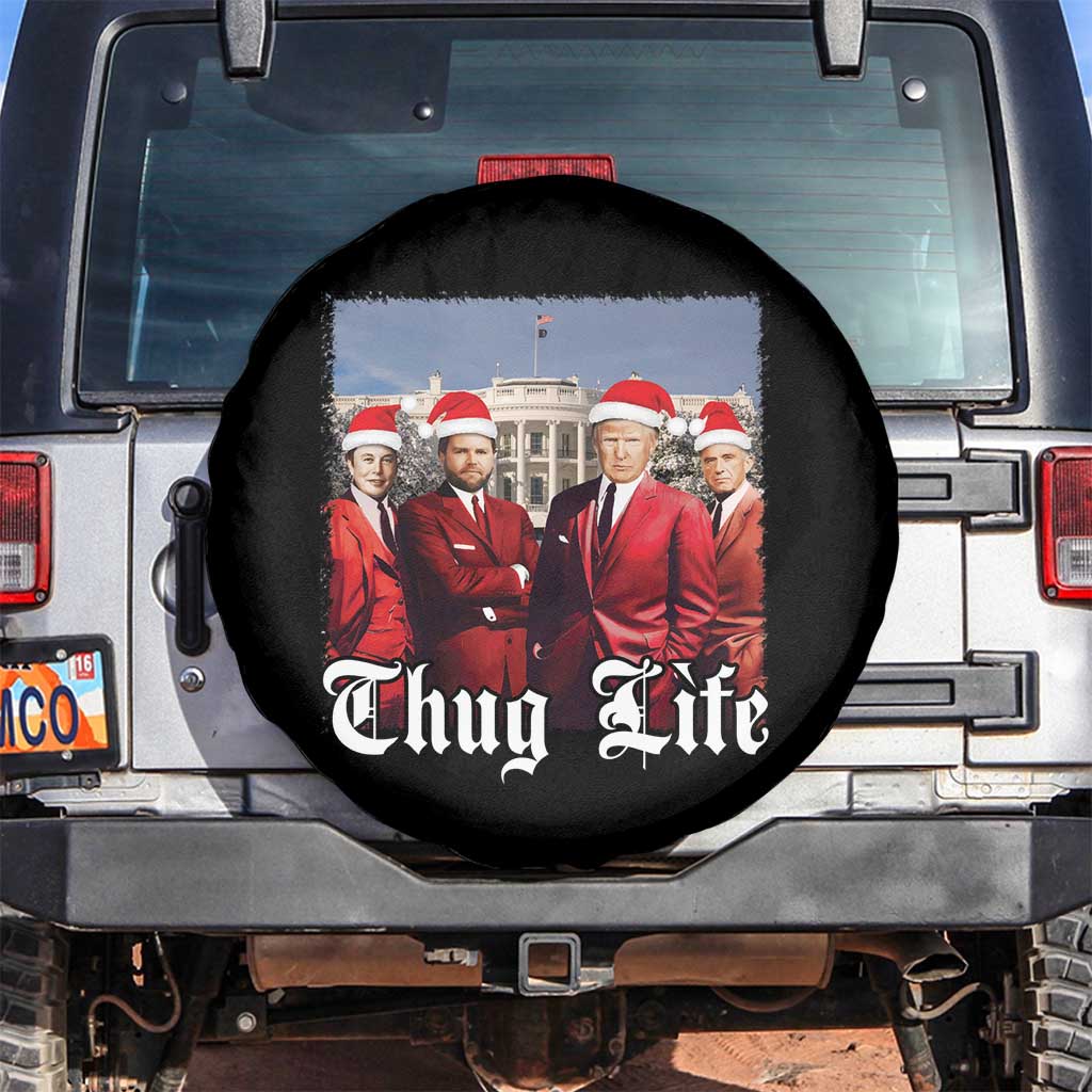 Christmas Trump Spare Tire Cover Thug Life Trump Vance RFK Elon TS02 No hole Black Print Your Wear