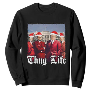 Christmas Trump Sweatshirt Thug Life Trump Vance RFK Elon TS02 Black Print Your Wear