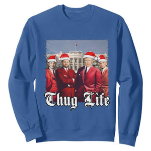 Christmas Trump Sweatshirt Thug Life Trump Vance RFK Elon TS02 Royal Blue Print Your Wear