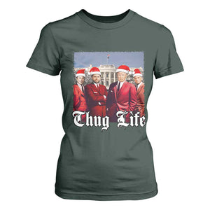 Christmas Trump T Shirt For Women Thug Life Trump Vance RFK Elon TS02 Dark Forest Green Print Your Wear