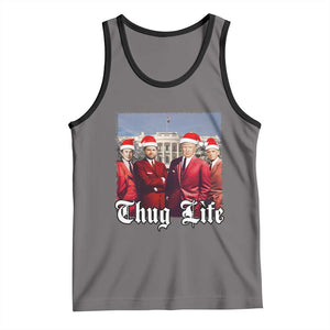 Christmas Trump Tank Top Thug Life Trump Vance RFK Elon TS02 Deep Heather Black Print Your Wear