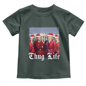 Christmas Trump Toddler T Shirt Thug Life Trump Vance RFK Elon TS02 Dark Forest Green Print Your Wear