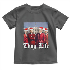 Christmas Trump Toddler T Shirt Thug Life Trump Vance RFK Elon TS02 Dark Heather Print Your Wear