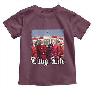 Christmas Trump Toddler T Shirt Thug Life Trump Vance RFK Elon TS02 Maroon Print Your Wear