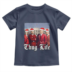 Christmas Trump Toddler T Shirt Thug Life Trump Vance RFK Elon TS02 Navy Print Your Wear