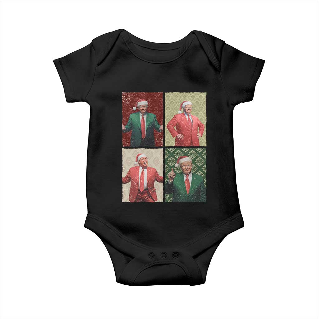 Christmas Trump Baby Onesie Daddy's Home For Xmas Retro Vintage TS02 Black Print Your Wear