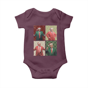 Christmas Trump Baby Onesie Daddy's Home For Xmas Retro Vintage TS02 Maroon Print Your Wear