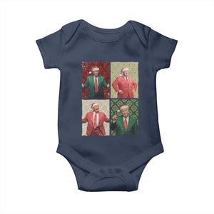 Christmas Trump Baby Onesie Daddy's Home For Xmas Retro Vintage TS02 Navy Print Your Wear