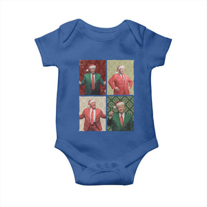 Christmas Trump Baby Onesie Daddy's Home For Xmas Retro Vintage TS02 Royal Blue Print Your Wear