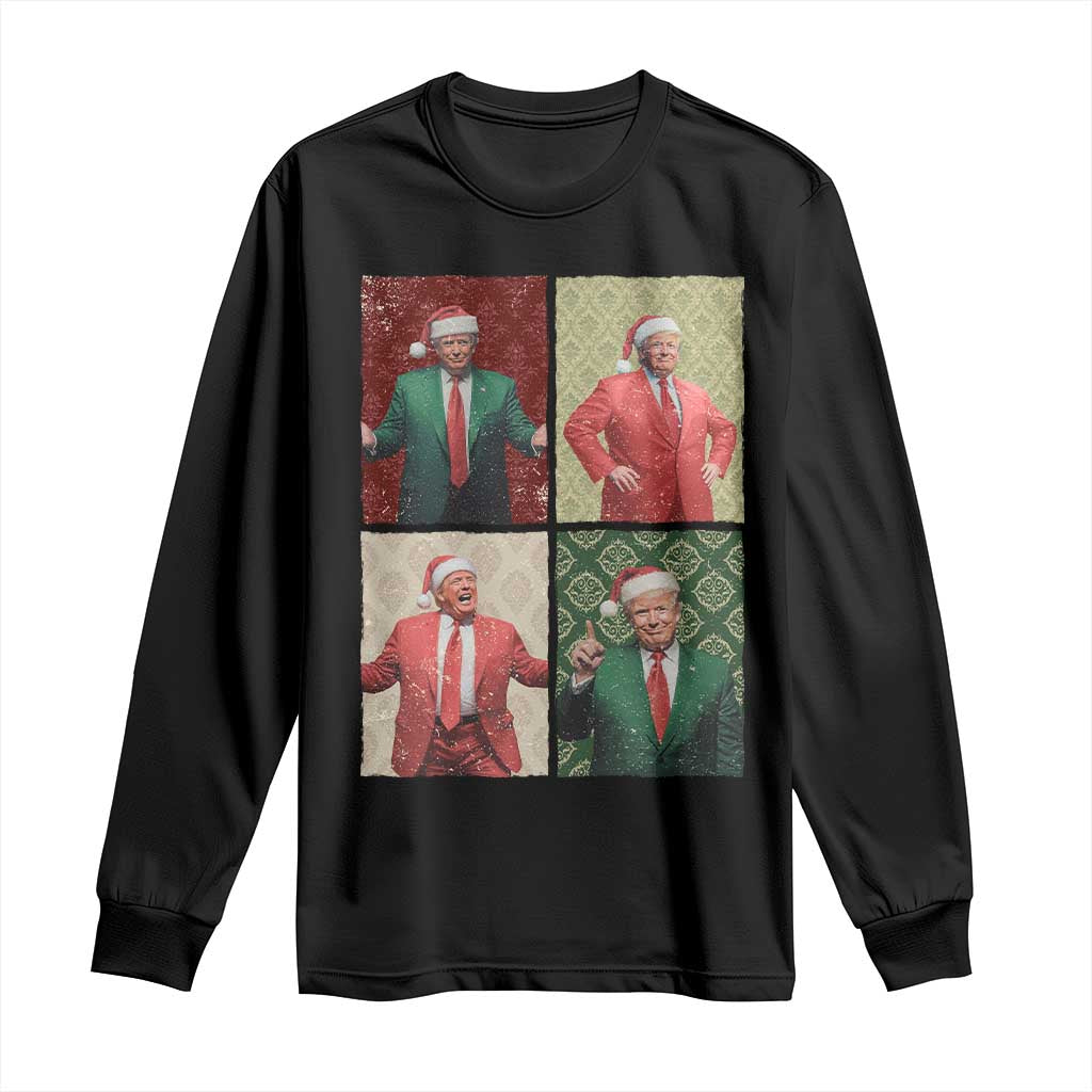 Christmas Trump Long Sleeve Shirt Daddy's Home For Xmas Retro Vintage TS02 Black Print Your Wear