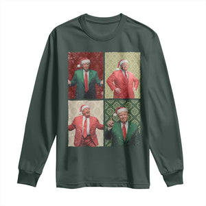 Christmas Trump Long Sleeve Shirt Daddy's Home For Xmas Retro Vintage TS02 Dark Forest Green Print Your Wear