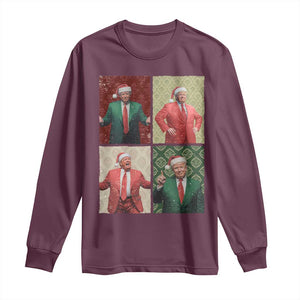 Christmas Trump Long Sleeve Shirt Daddy's Home For Xmas Retro Vintage TS02 Maroon Print Your Wear