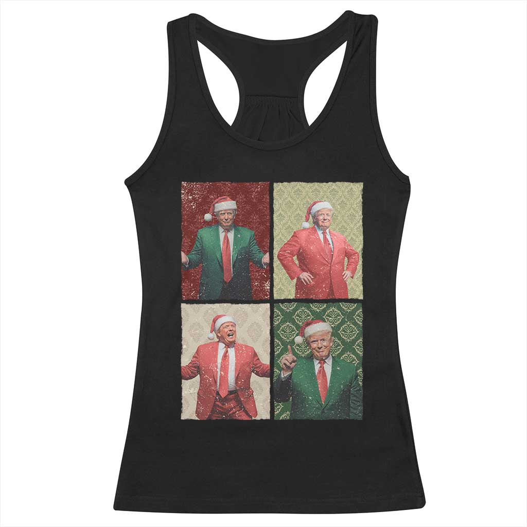 Christmas Trump Racerback Tank Top Daddy's Home For Xmas Retro Vintage TS02 Black Print Your Wear