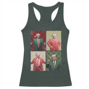 Christmas Trump Racerback Tank Top Daddy's Home For Xmas Retro Vintage TS02 Dark Forest Green Print Your Wear