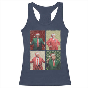 Christmas Trump Racerback Tank Top Daddy's Home For Xmas Retro Vintage TS02 Navy Print Your Wear