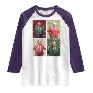 Christmas Trump Raglan Shirt Daddy's Home For Xmas Retro Vintage TS02 White Purple Print Your Wear