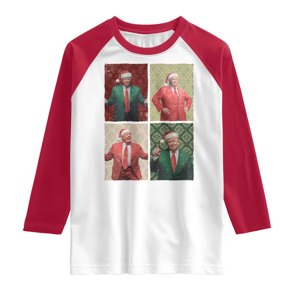 Christmas Trump Raglan Shirt Daddy's Home For Xmas Retro Vintage TS02 White Red Print Your Wear