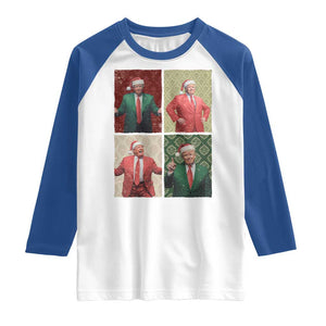 Christmas Trump Raglan Shirt Daddy's Home For Xmas Retro Vintage TS02 White Royal Print Your Wear