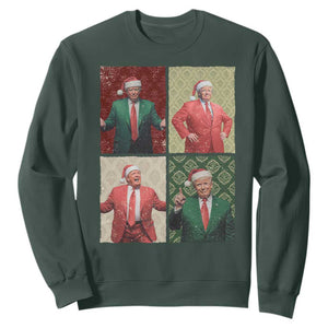 Christmas Trump Sweatshirt Daddy's Home For Xmas Retro Vintage TS02 Dark Forest Green Print Your Wear