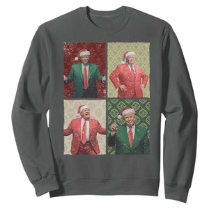 Christmas Trump Sweatshirt Daddy's Home For Xmas Retro Vintage TS02 Dark Heather Print Your Wear