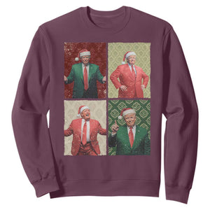 Christmas Trump Sweatshirt Daddy's Home For Xmas Retro Vintage TS02 Maroon Print Your Wear