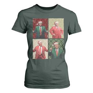 Christmas Trump T Shirt For Women Daddy's Home For Xmas Retro Vintage TS02 Dark Forest Green Print Your Wear