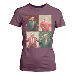 Christmas Trump T Shirt For Women Daddy's Home For Xmas Retro Vintage TS02 Maroon Print Your Wear