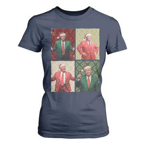 Christmas Trump T Shirt For Women Daddy's Home For Xmas Retro Vintage TS02 Navy Print Your Wear