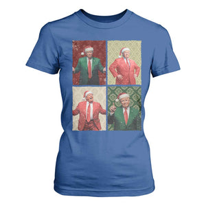 Christmas Trump T Shirt For Women Daddy's Home For Xmas Retro Vintage TS02 Royal Blue Print Your Wear