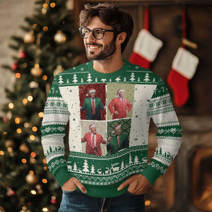 Xmas Trump Ugly Christmas Sweater Daddy's Home For Xmas Retro Vintage TS02 Green Print Your Wear