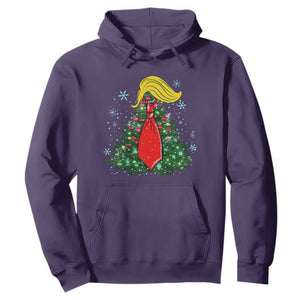 Christmas Trump Hoodie Funny Xmas Tree Blonde Hair Red Cravat TS02 Purple Print Your Wear