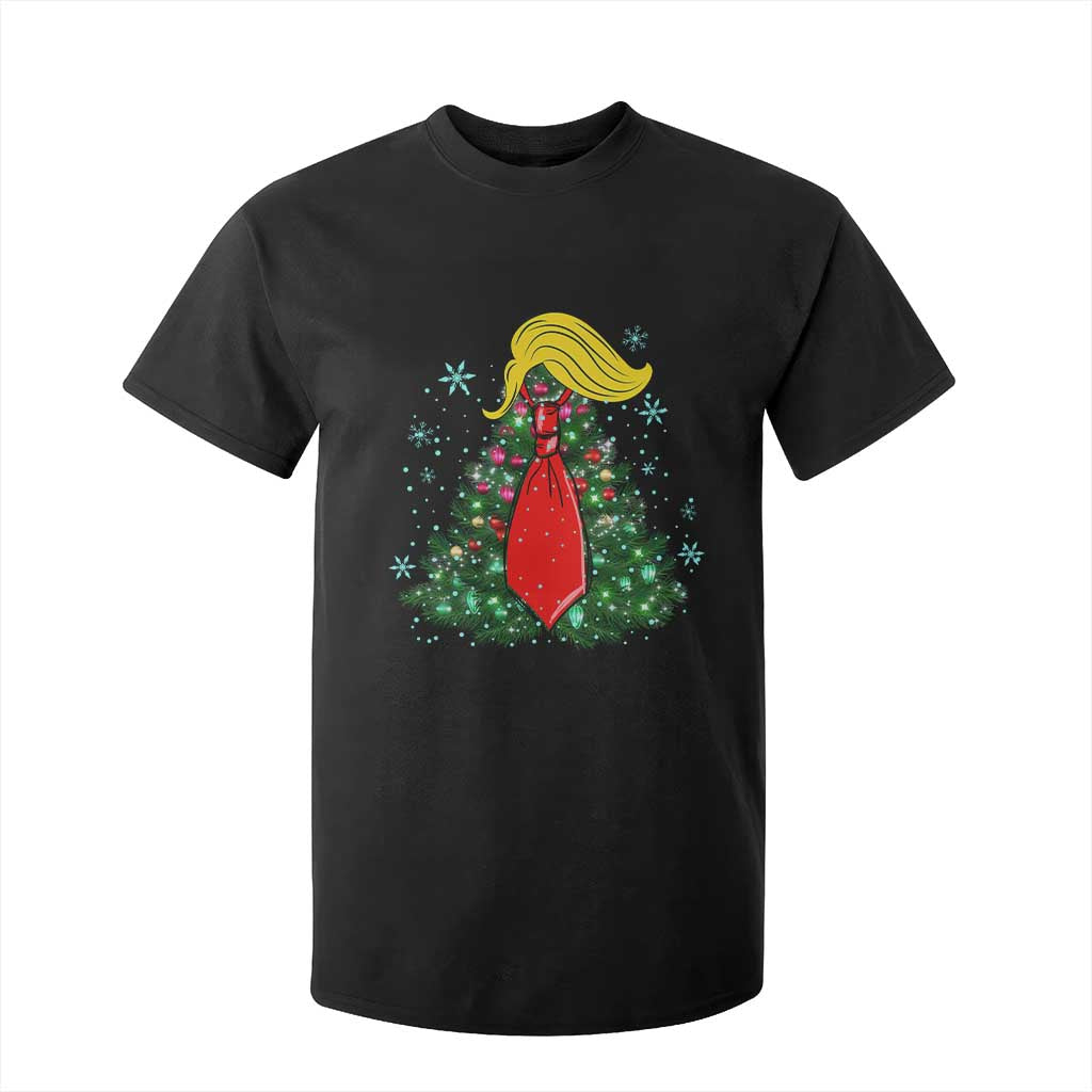 Christmas Trump T Shirt For Kid Funny Xmas Tree Blonde Hair Red Cravat TS02 Black Print Your Wear