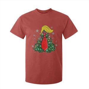 Christmas Trump T Shirt For Kid Funny Xmas Tree Blonde Hair Red Cravat TS02 Red Print Your Wear