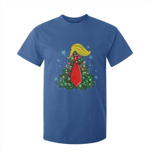 Christmas Trump T Shirt For Kid Funny Xmas Tree Blonde Hair Red Cravat TS02 Royal Blue Print Your Wear