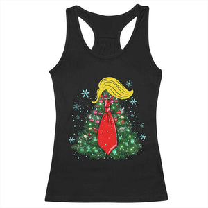 Christmas Trump Racerback Tank Top Funny Xmas Tree Blonde Hair Red Cravat TS02 Black Print Your Wear