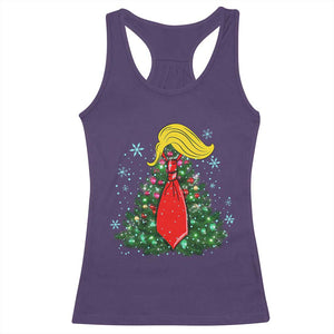 Christmas Trump Racerback Tank Top Funny Xmas Tree Blonde Hair Red Cravat TS02 Purple Print Your Wear