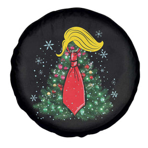 Christmas Trump Spare Tire Cover Funny Xmas Tree Blonde Hair Red Cravat TS02 Print Your Wear