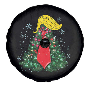 Christmas Trump Spare Tire Cover Funny Xmas Tree Blonde Hair Red Cravat TS02 Print Your Wear