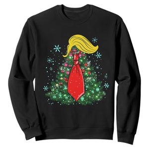 Christmas Trump Sweatshirt Funny Xmas Tree Blonde Hair Red Cravat TS02 Black Print Your Wear