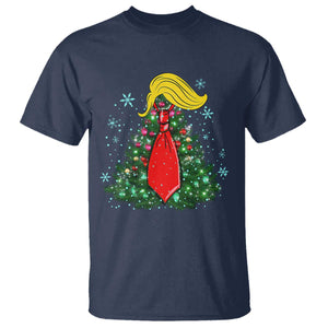 Christmas Trump T Shirt Funny Xmas Tree Blonde Hair Red Cravat TS02 Navy Print Your Wear